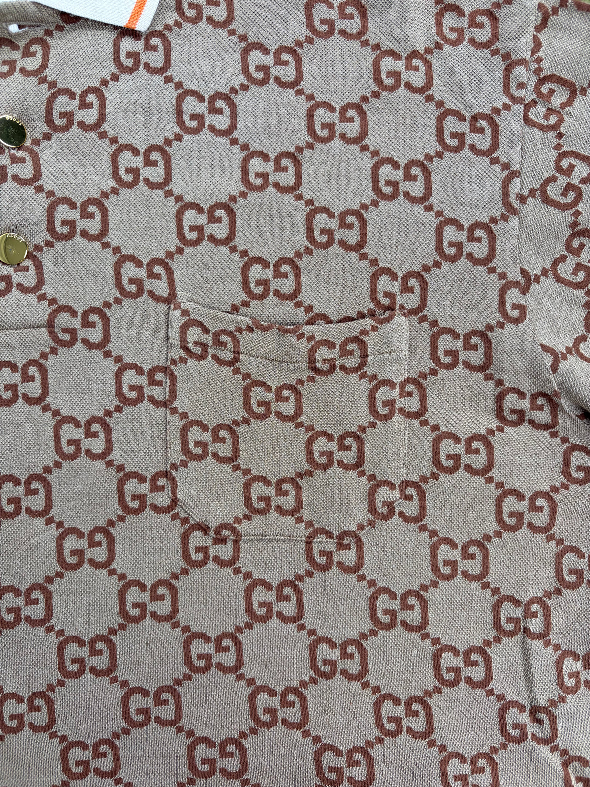 Polo Gucci in jacquard Beige XXL