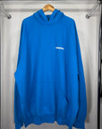 Felpa Balenciaga Size L veste XXL blu e bianca