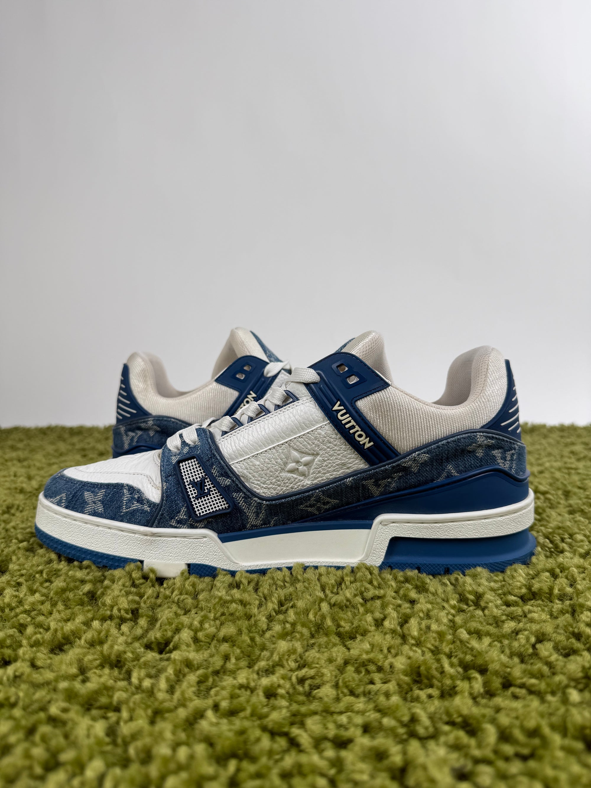 Louis Vuitton Trainer in denim Blu 8