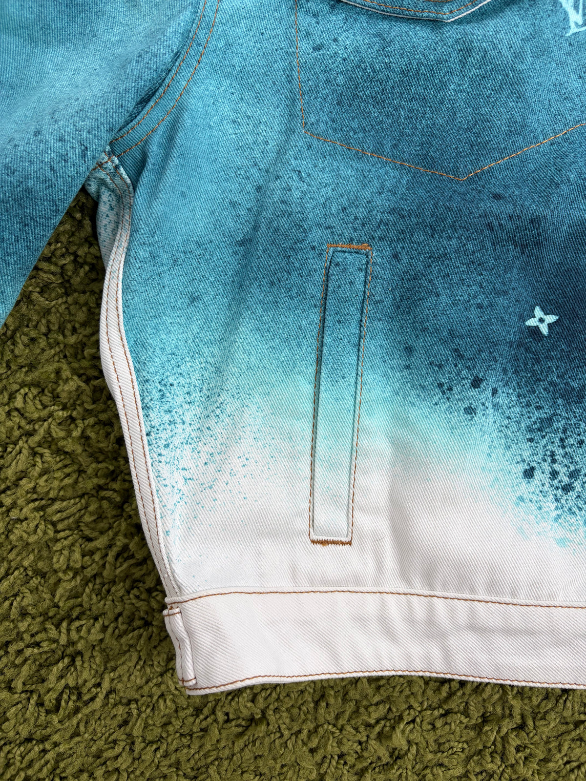 Giacca Louis Vuitton Spray in Denim Bianca Multicolor 54