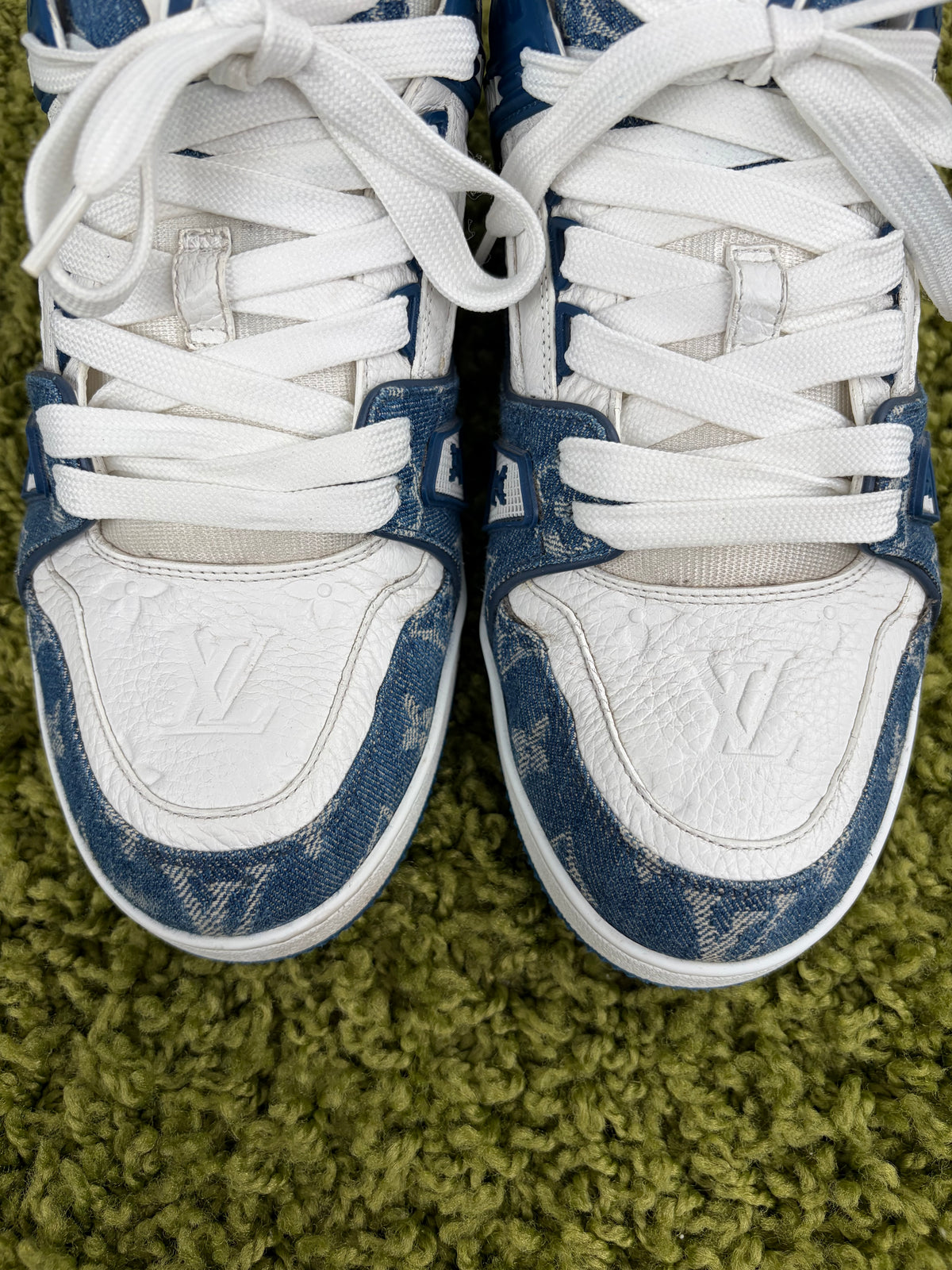 Louis Vuitton Trainer in Denim Blu 7.5
