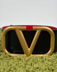 Cintura Valentino VLogo Nero Rossa 80/32 110cm