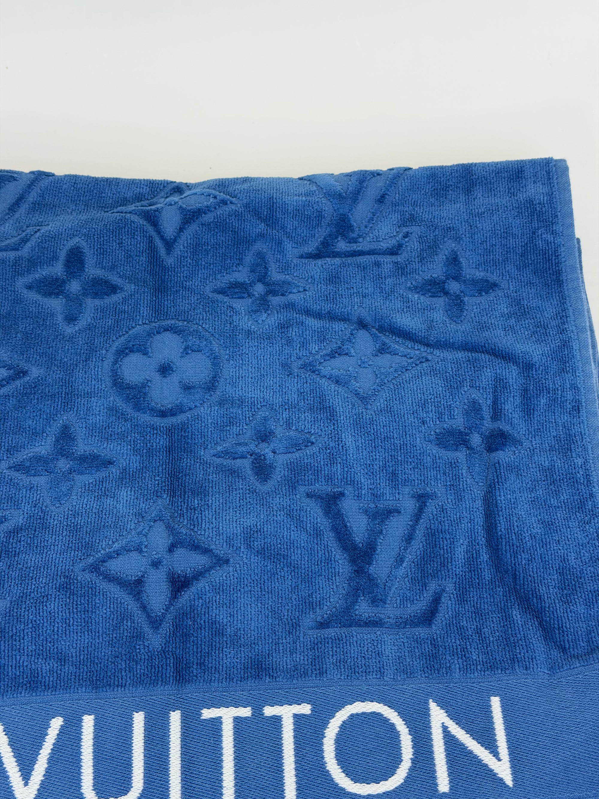 Asciugamano Louis Vuitton blu e bianco