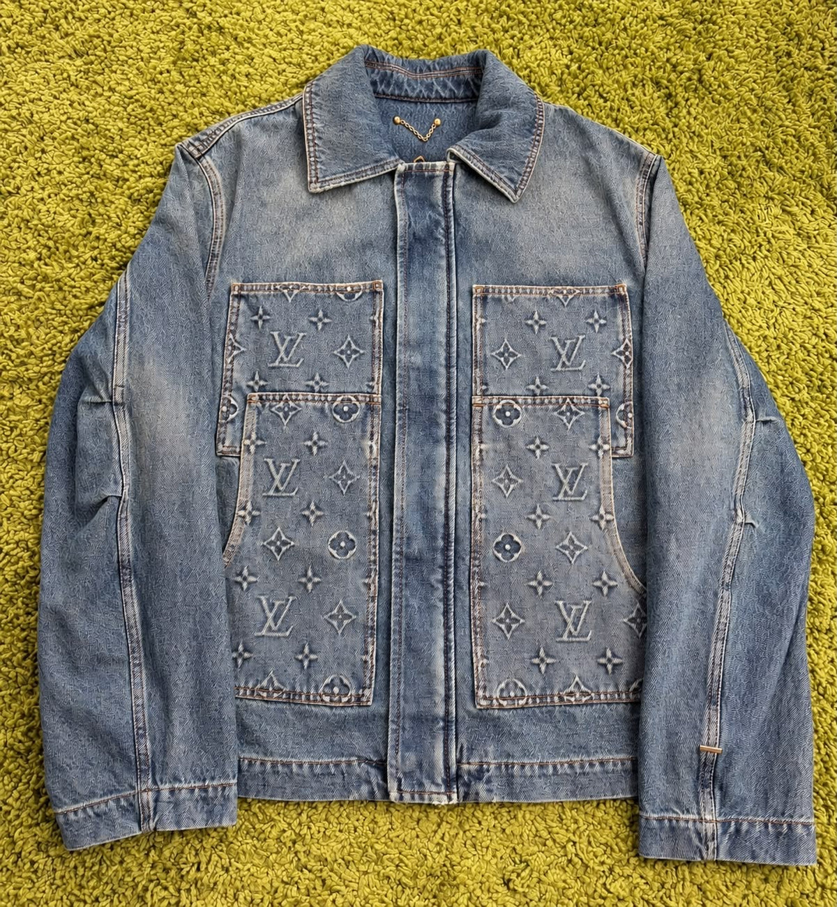 Giacca Louis Vuitton Carpenter Monogram in Denim 48