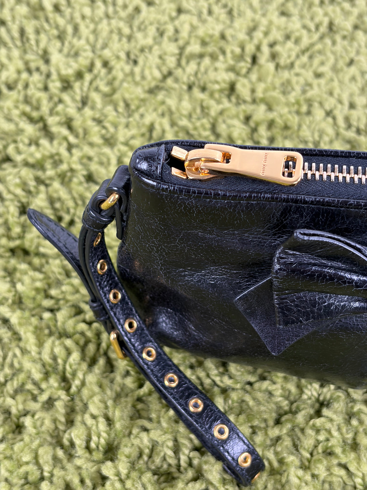 Borsa Miu Miu Pour Accessories Vitello Shine Sac Nera