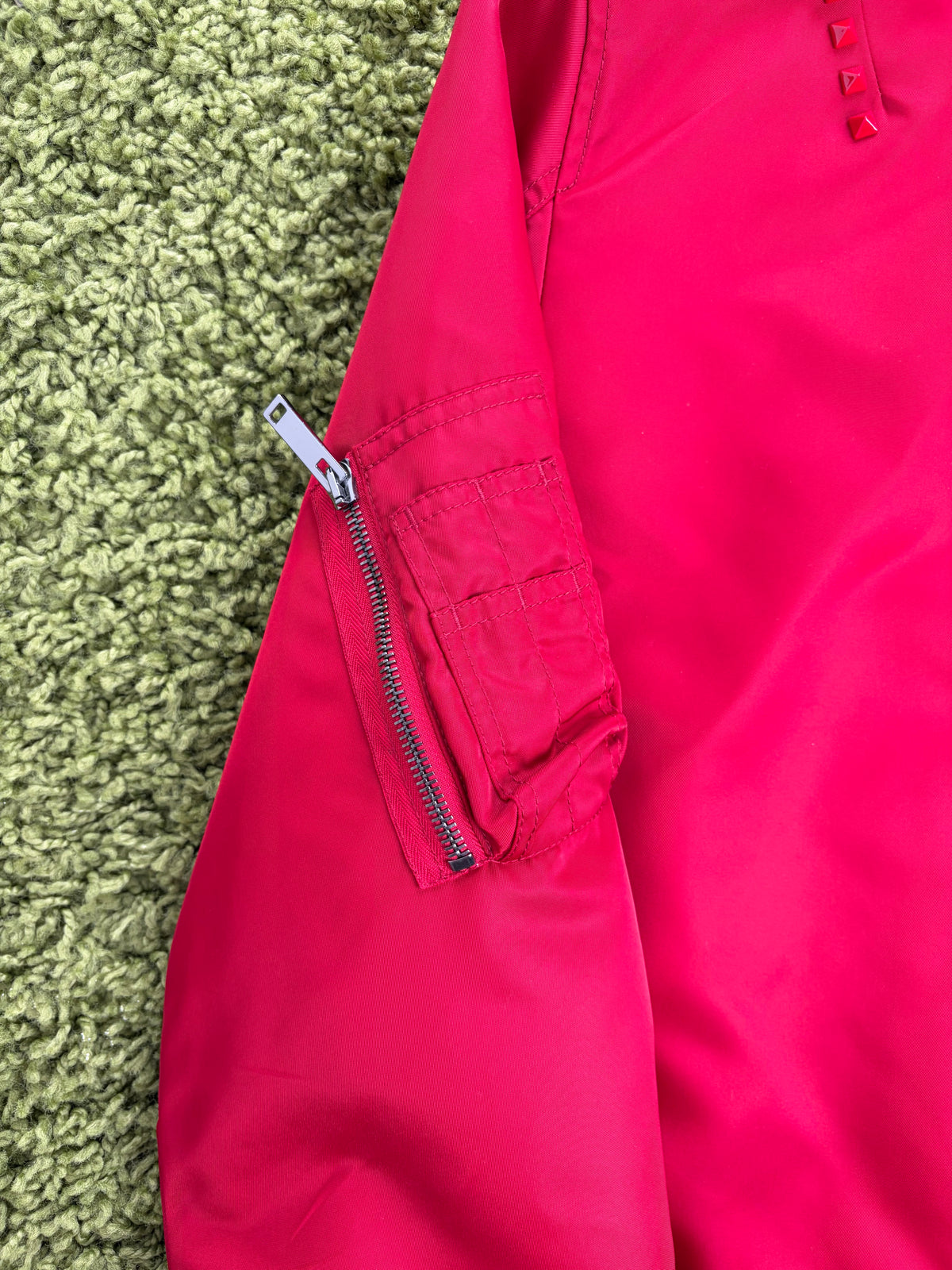 Bomber Valentino Garavani in Nylon Rosso 50
