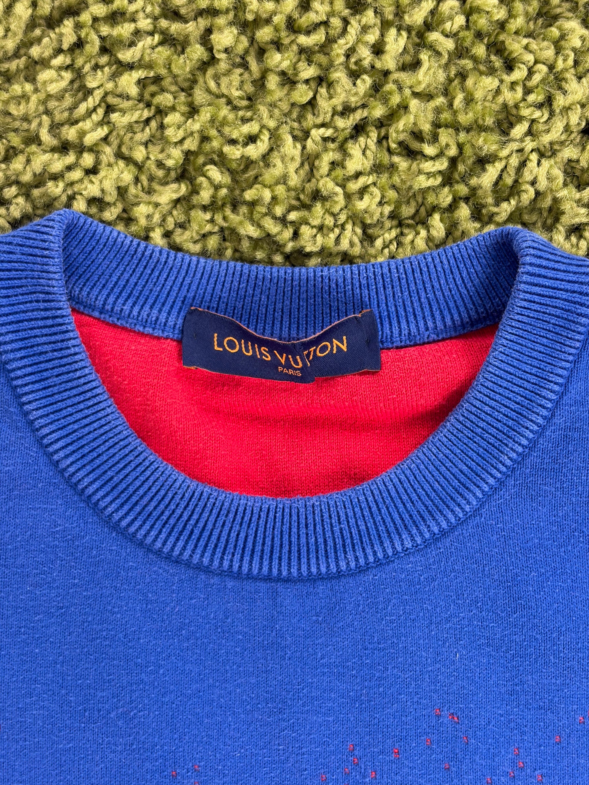 Felpa Louis Vuitton Size M blu e rossa