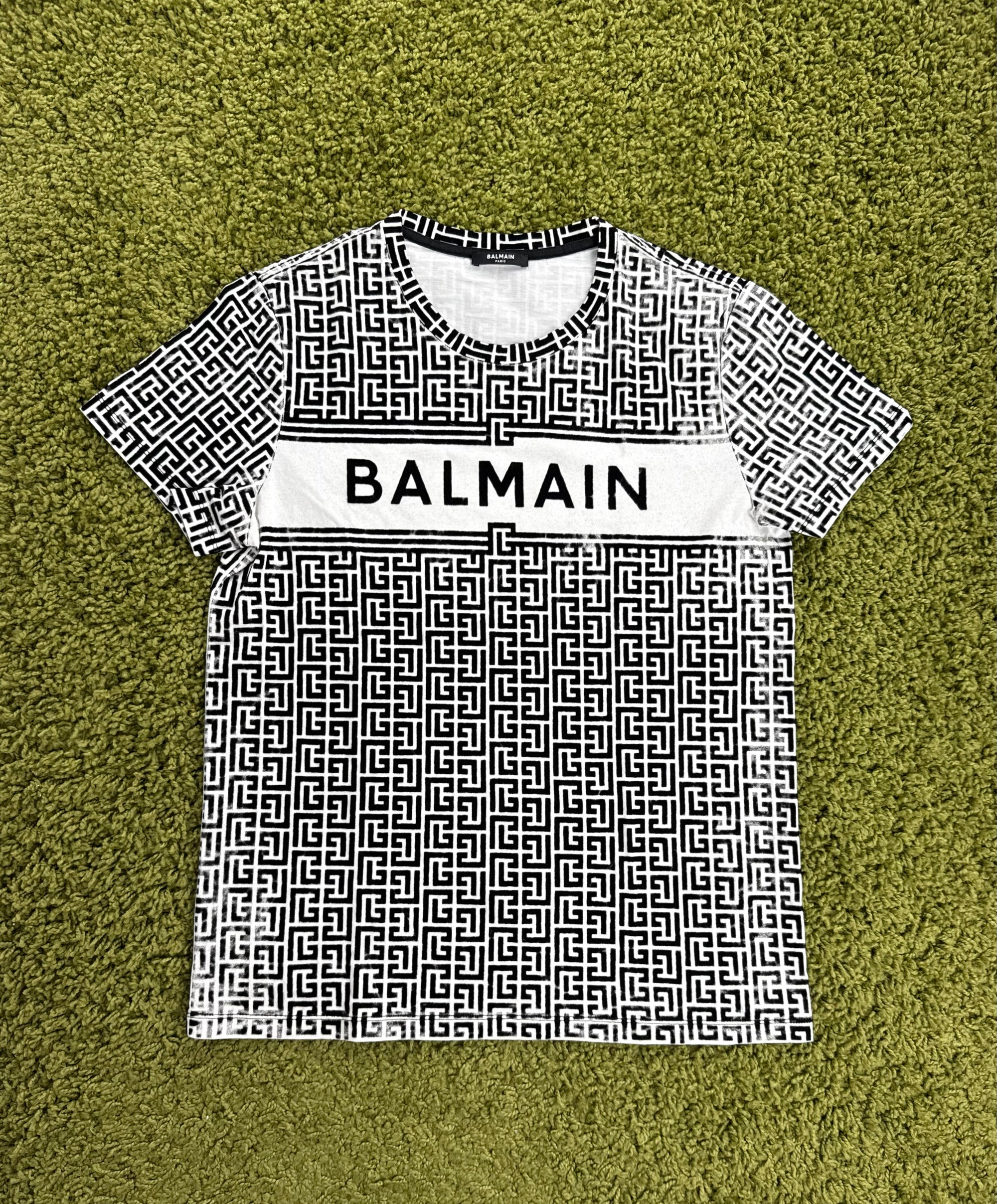 T-Shirt Balmain Monogram Bianco Nera L