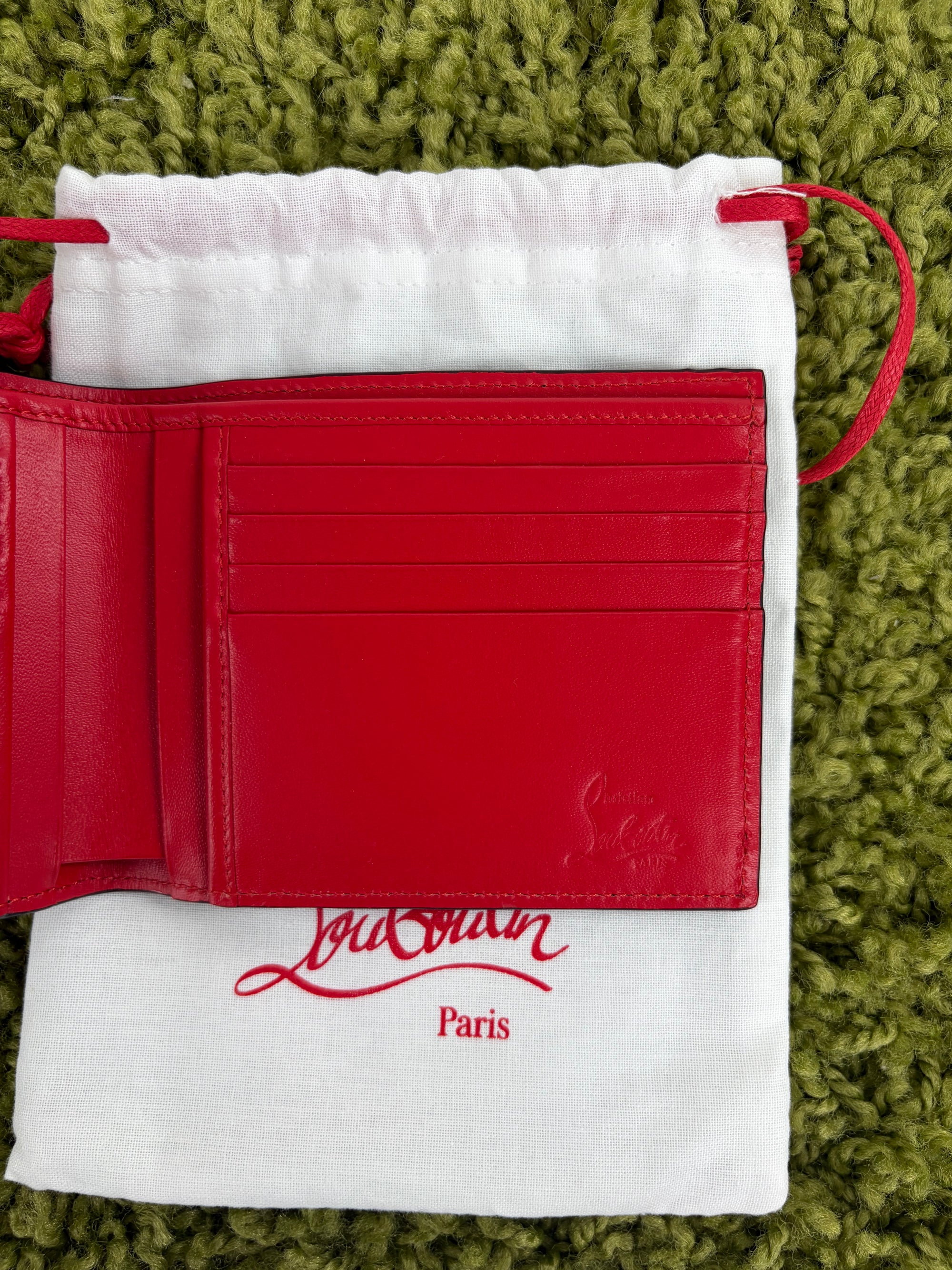 Portafoglio Louboutin nero e rosso