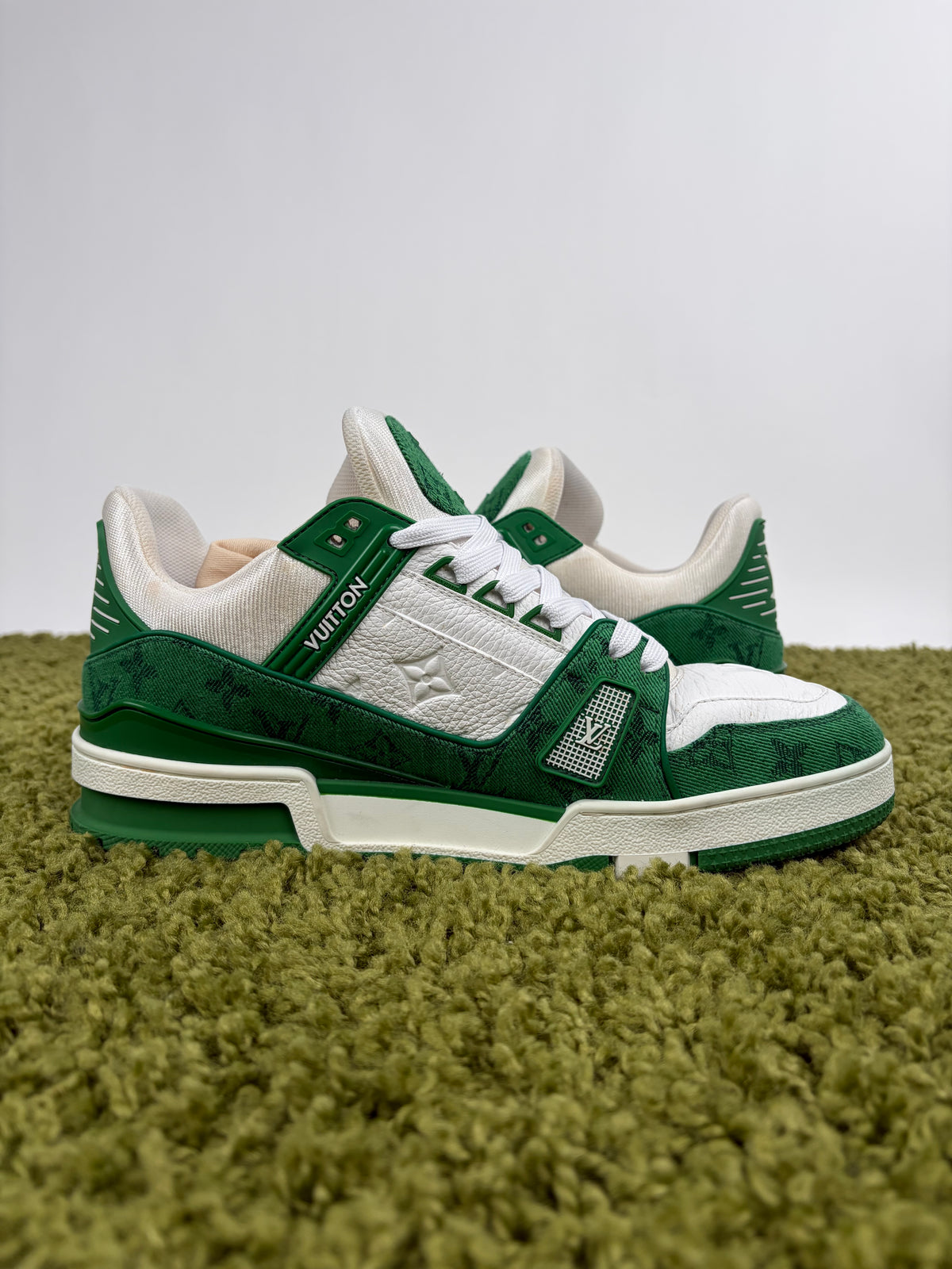Louis Vuitton Trainer In Denim Verde 8
