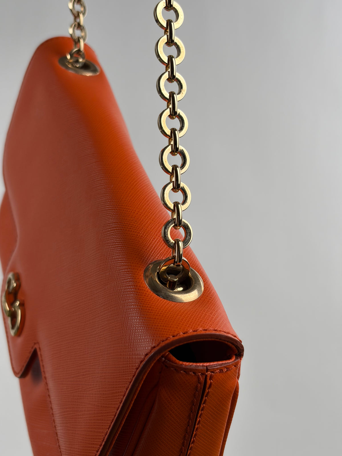 Borsa Ferragamo Gancini Chain Arancione