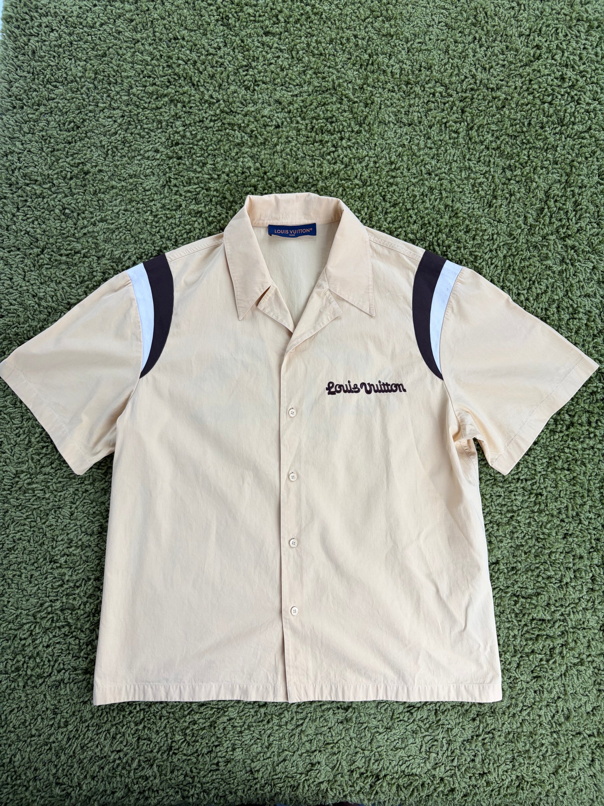 Camicia Louis Vuitton Size XL gialla marrone e bianca