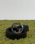 Cintura Gucci nera e argento