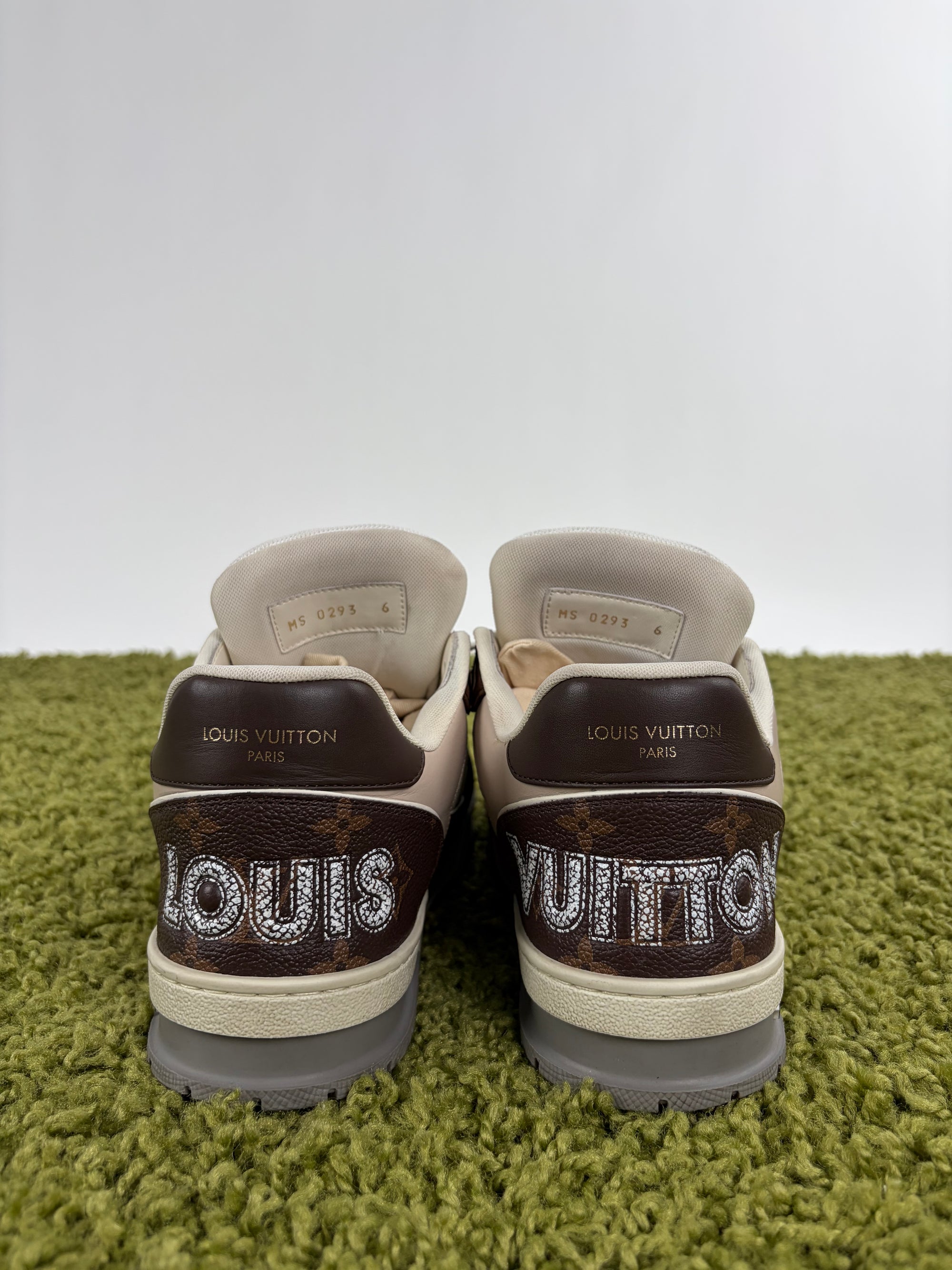 Louis vuitton trainer 6=40 calza 41 marrone bianco e panna