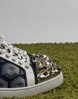 Louboutin basse Size 40.5 blu oro e argento