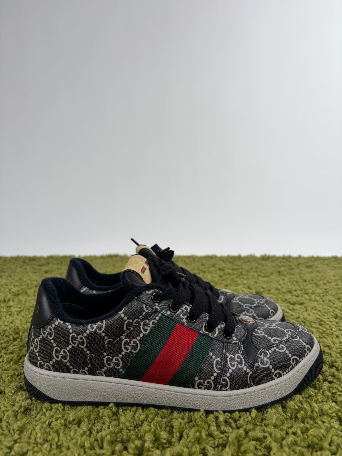 Gucci Ace Size 6.5=40.5 calza 41 nere verdi e rosse - Second Hand Di Fiore