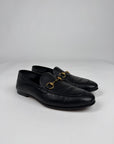 Mocassini Gucci con morsetto in pelle nera