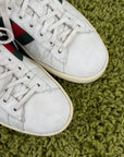 Gucci Ace Size 8=42 calza 42.5 bianca verde e rossa