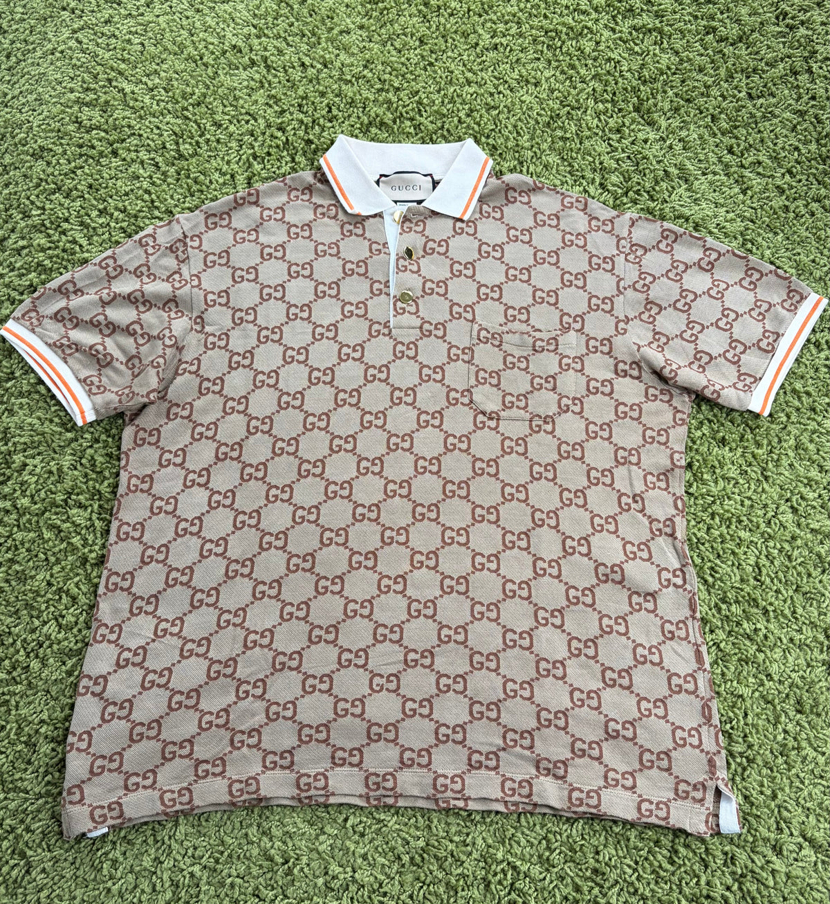 Polo Gucci in jacquard Beige XXL