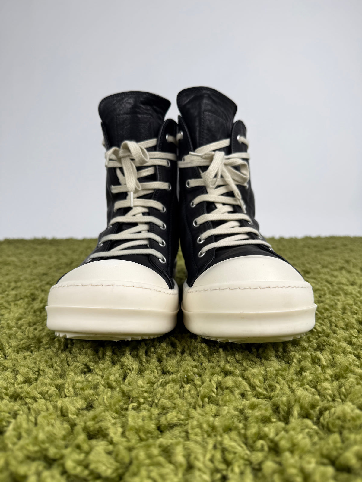 Rick Owens Ramones DRKSHDW in pelle Nero 43