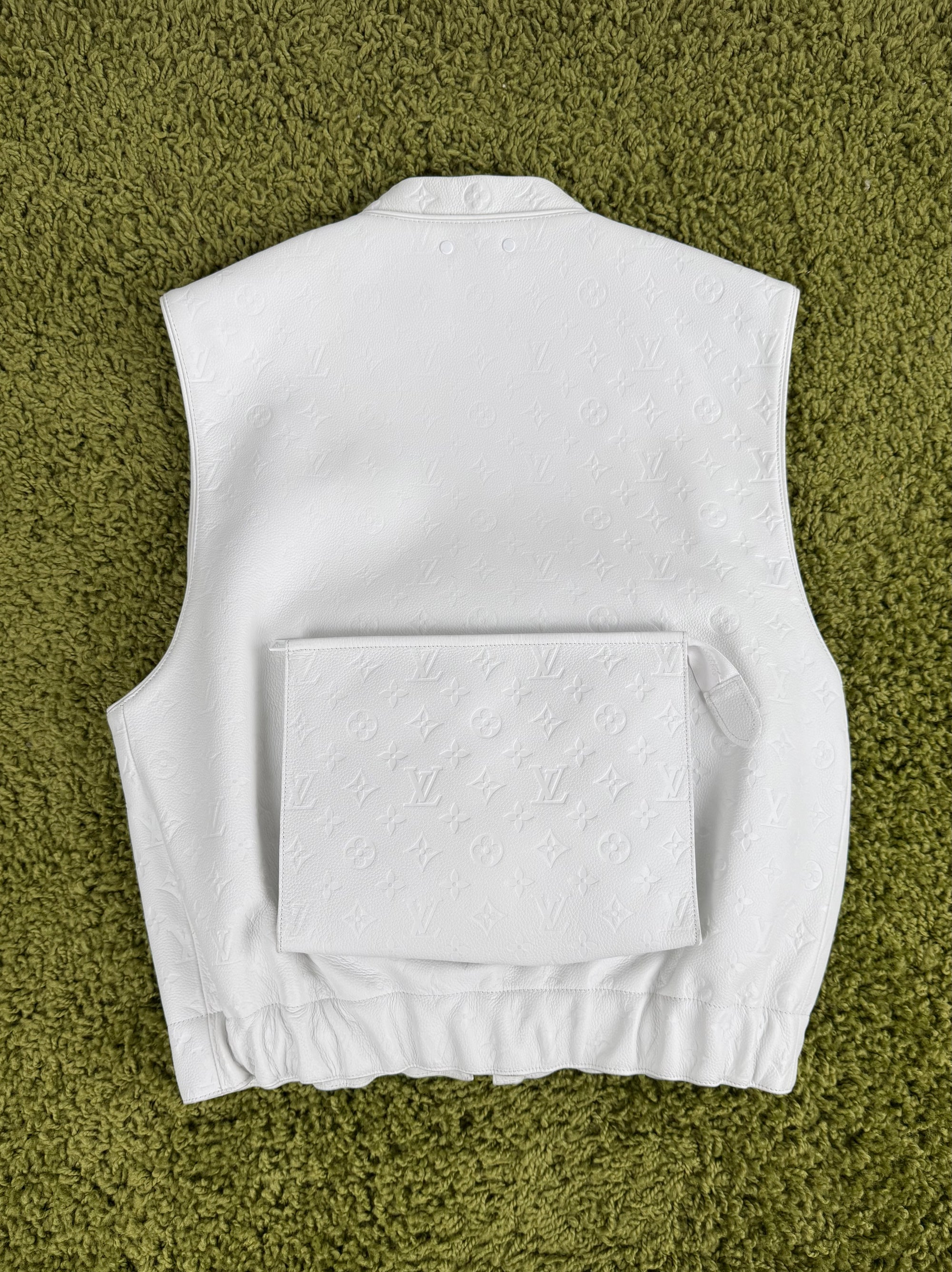 Gilet Louis Vuitton X Virgil Abloh in pelle Monogram Bianco 54