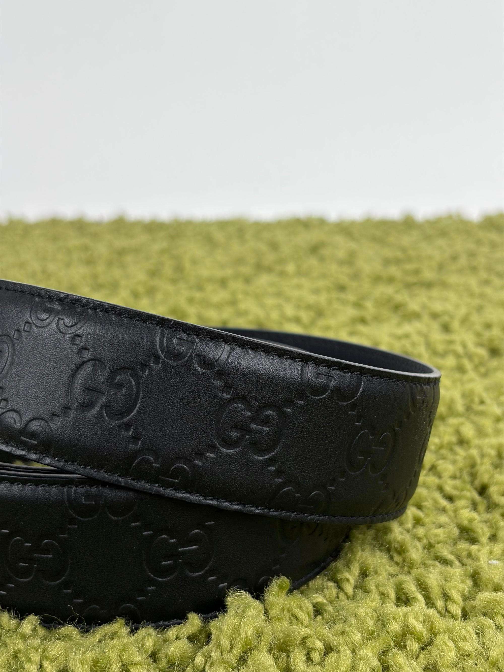 Cintura Gucci nera e argento
