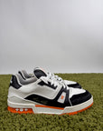 Louis Vuitton trainer Size 8=42 calza 43 bianche nere e arancioni