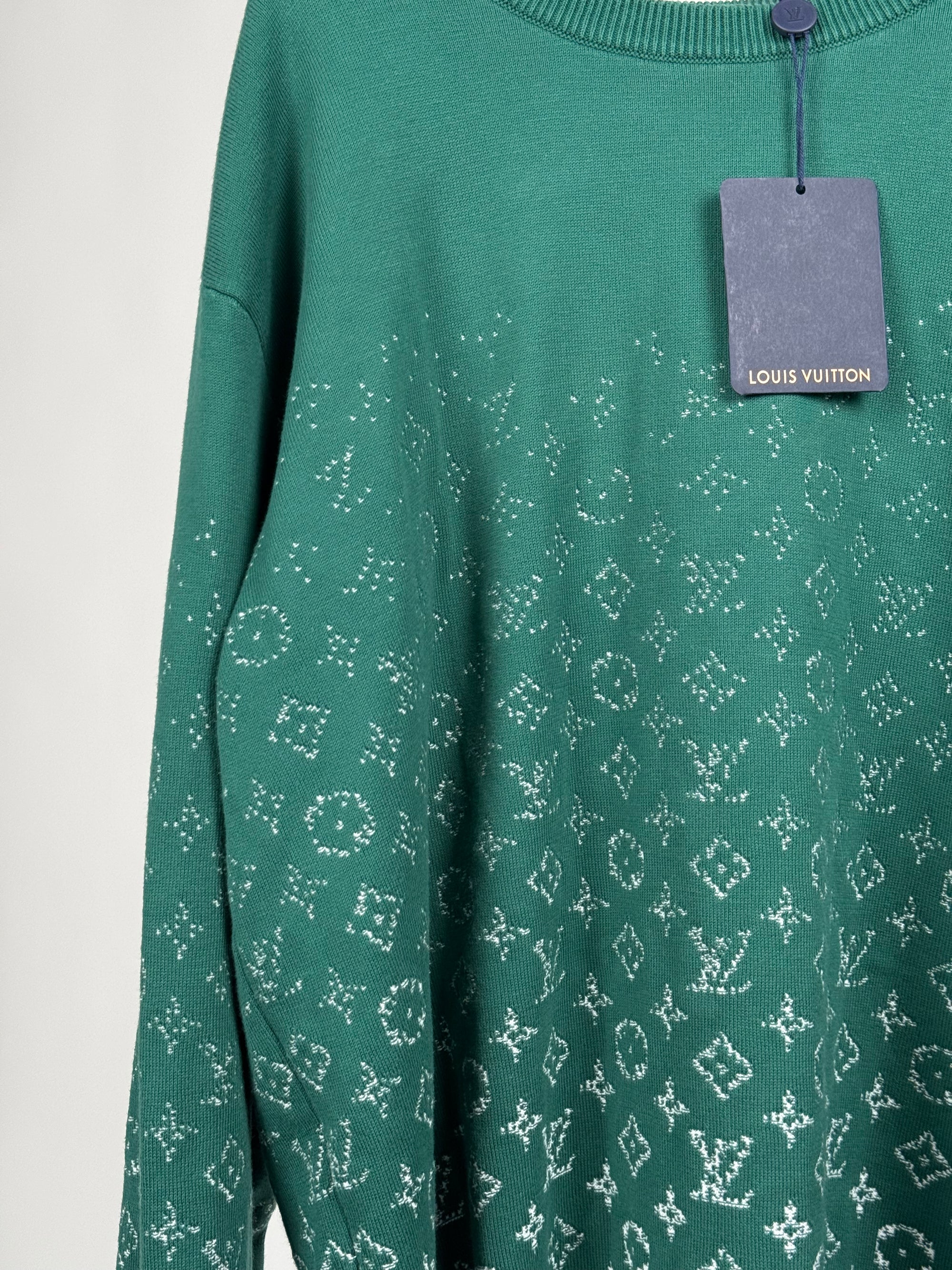 Felpa Louis Vuitton Size XXL verde e bianca