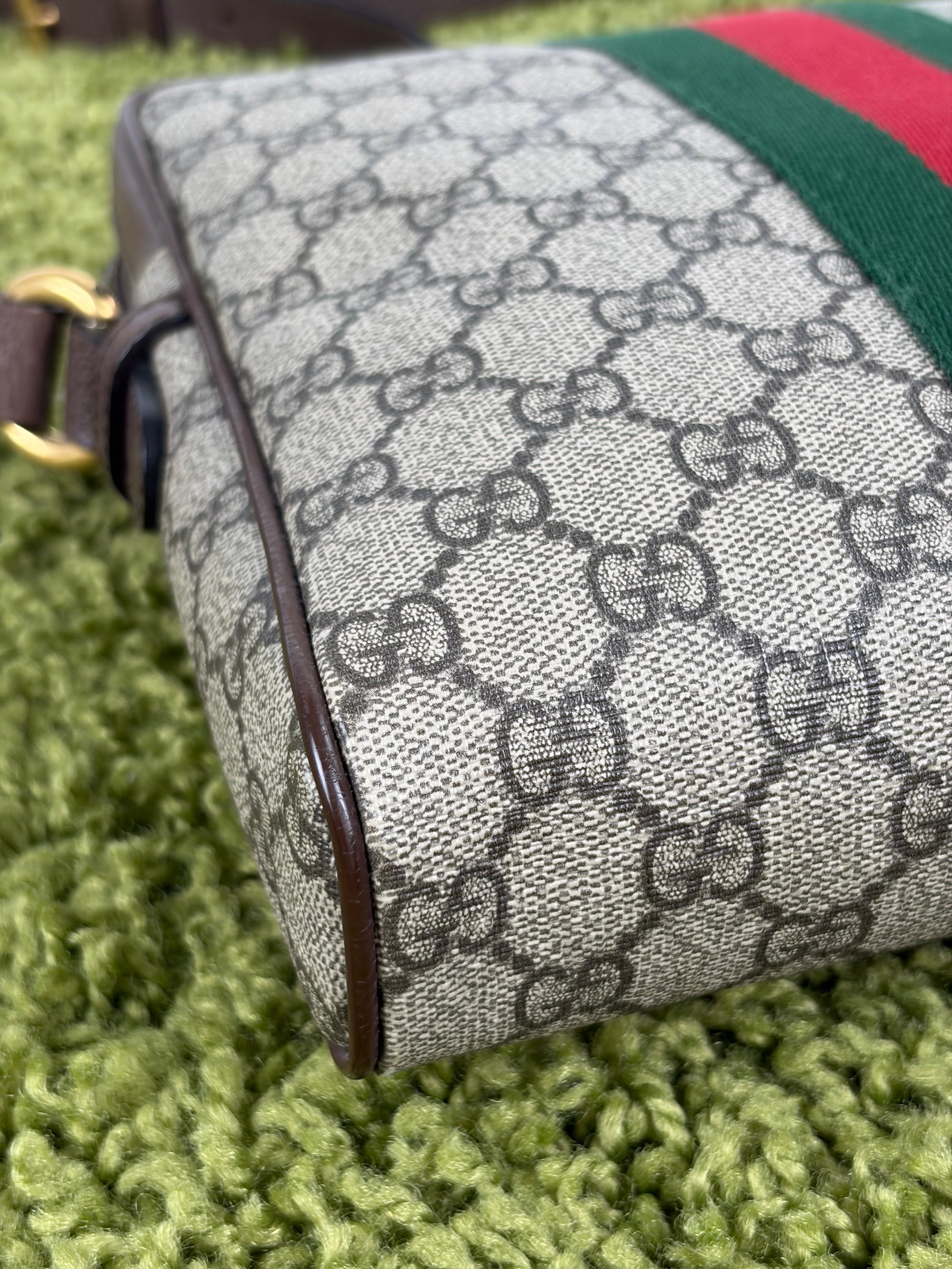 Borsello Gucci beige verde e rosso