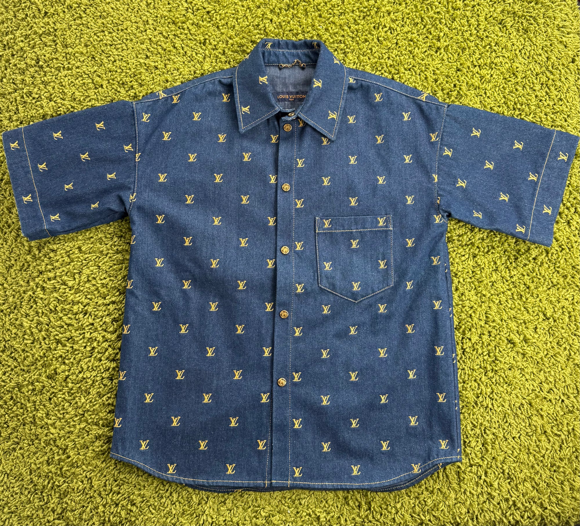 Completo Louis Vuitton In Denim Camicia S Pantaloncino 30