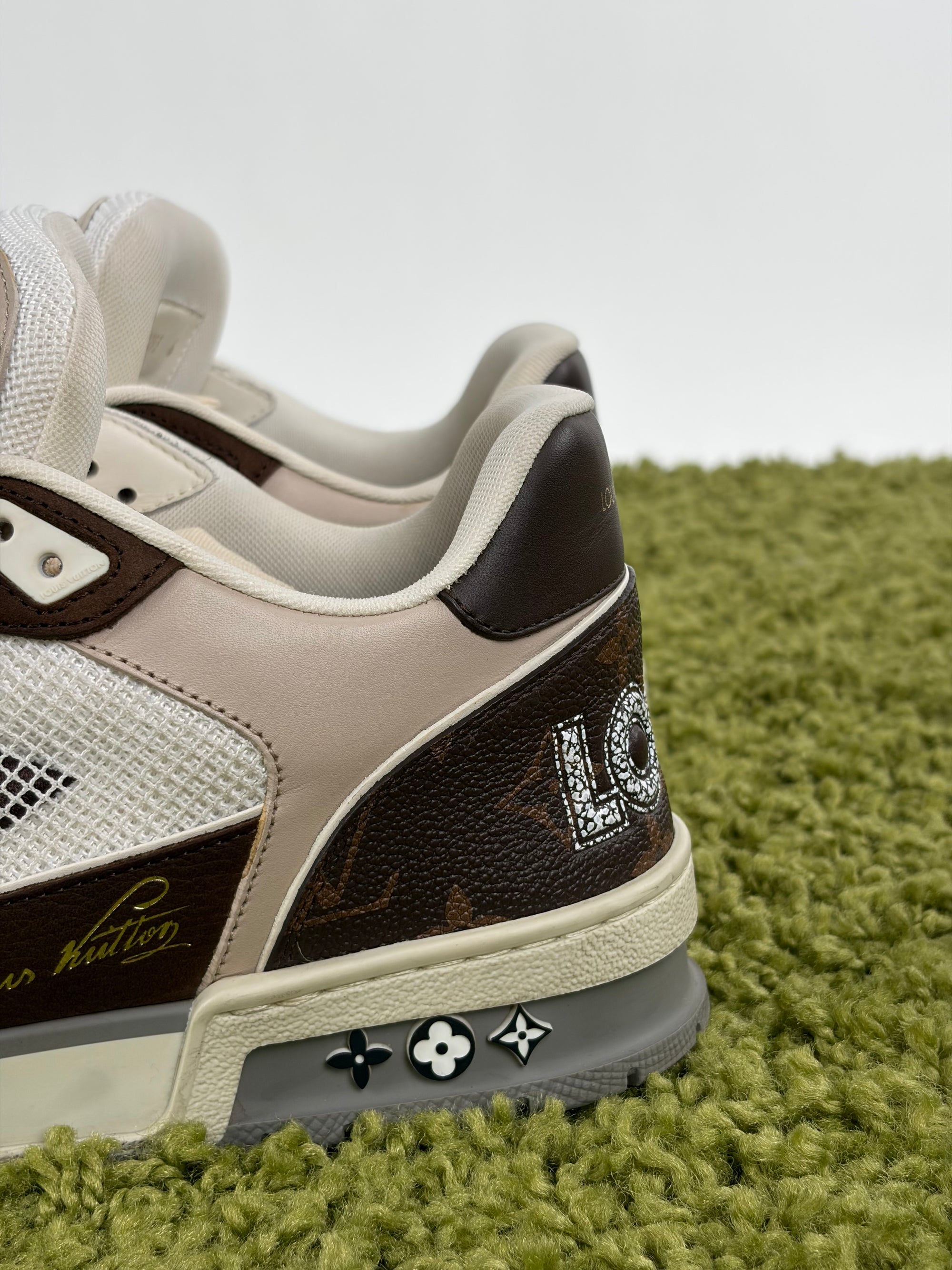 Louis vuitton trainer 6=40 calza 41 marrone bianco e panna