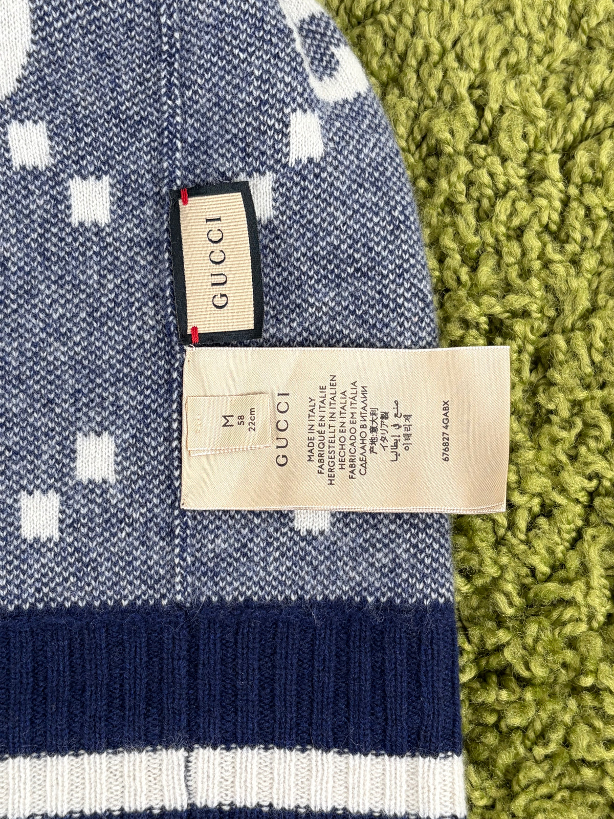 Cappello Gucci GG Knit in cashmere Grigio Multicolor M