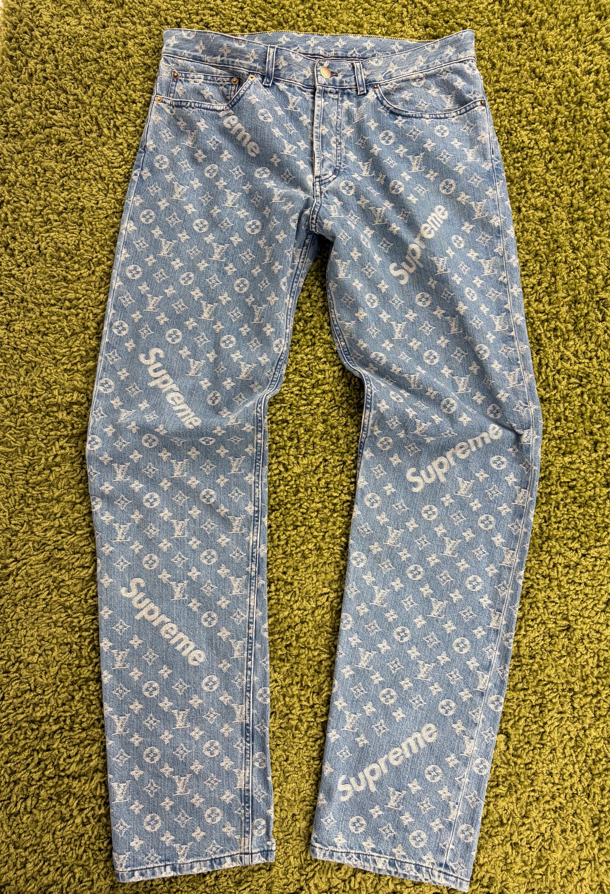 Completo Louis Vuitton X Supreme Size 50/34 blu e bianco
