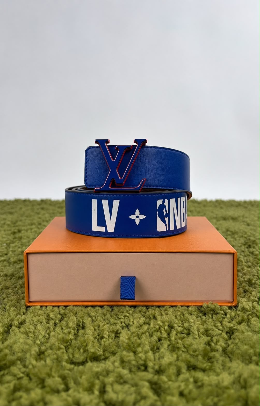 Cintura Louis Vuitton X NBA Blu Marrone 95/38 110cm