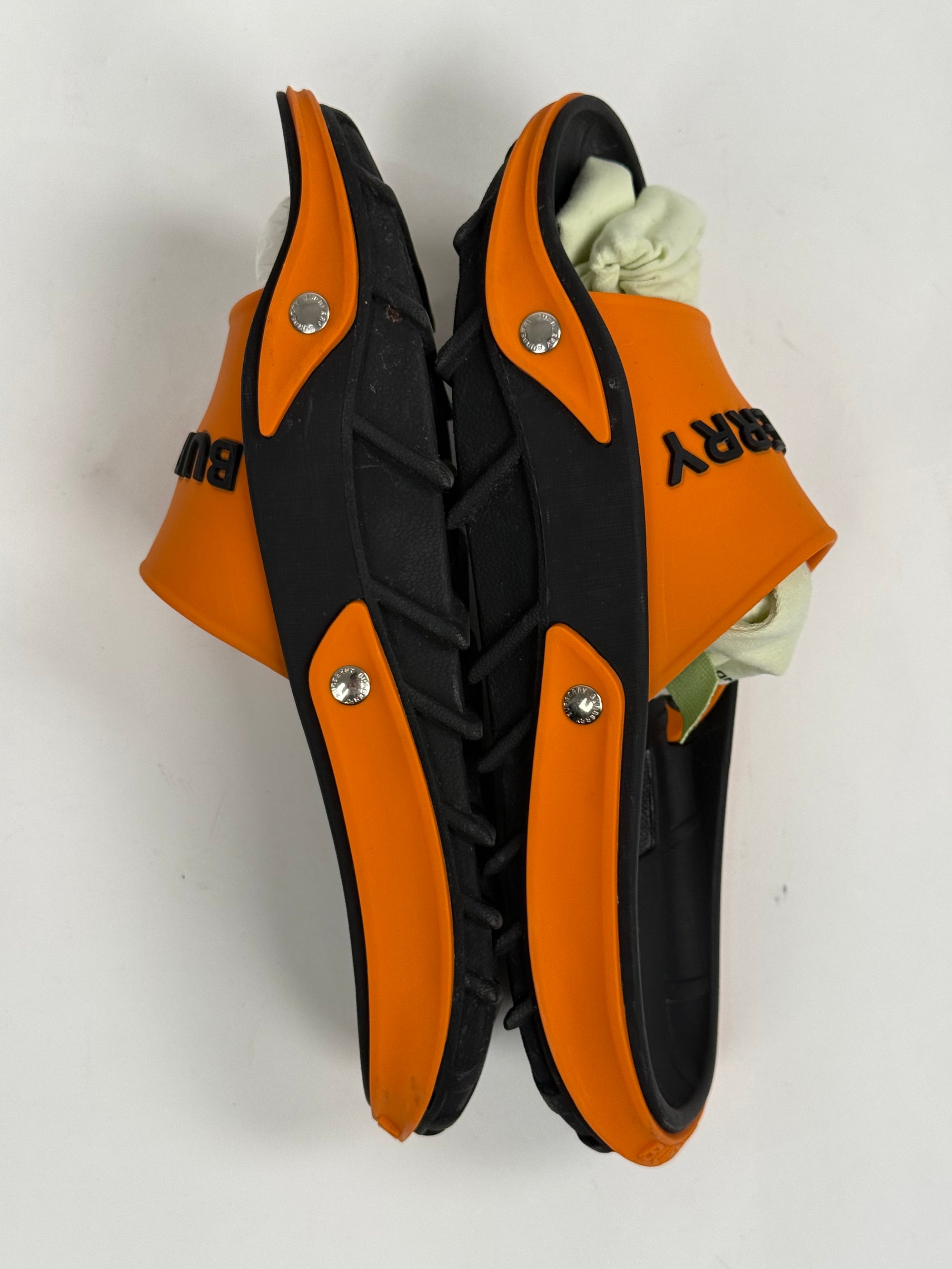 Ciabatte Burberry Size 42 nere e arancioni