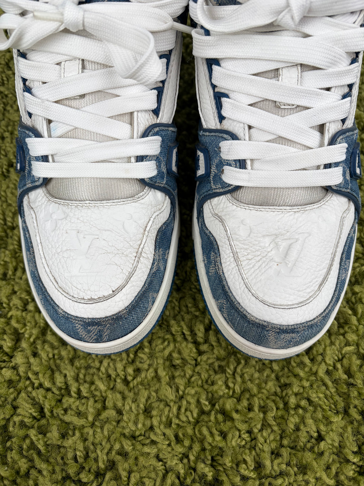 Louis Vuitton Trainer in Denim Blu 7.5 - Second Hand Di Fiore