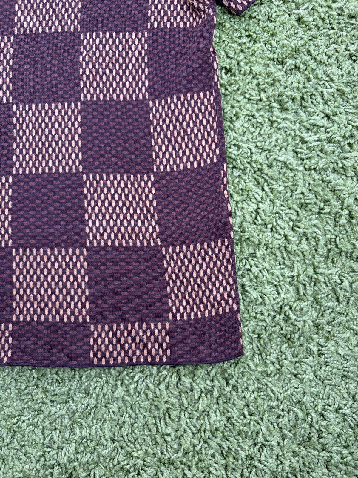 T-Shirt Louis Vuitton con motivi damier Marrone M