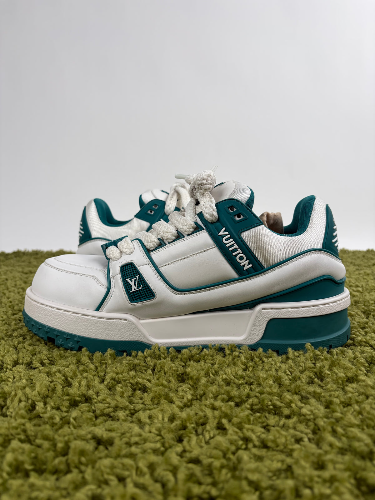 Louis Vuitton Trainer Maxi Bianca Verde 7.5