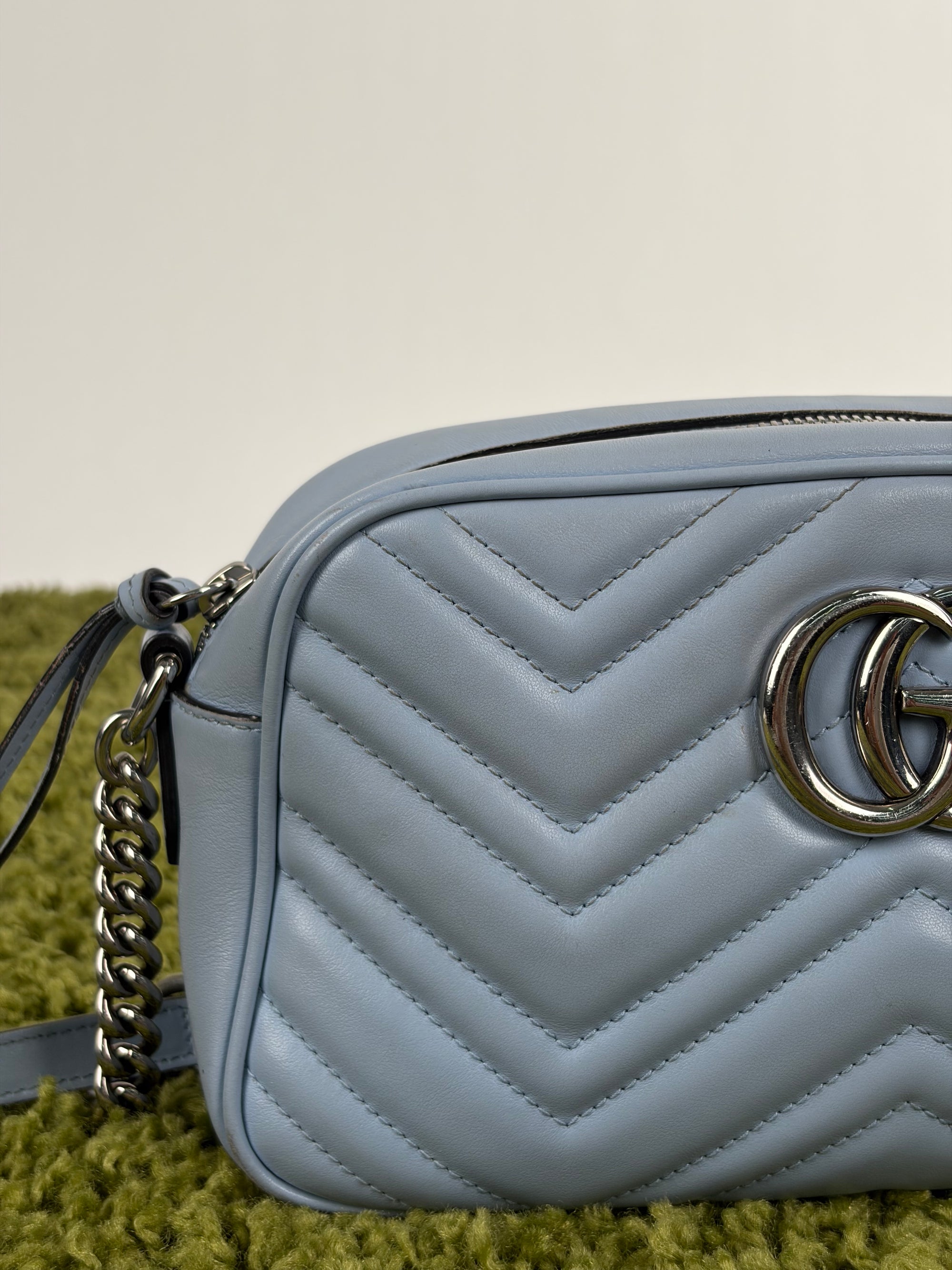 Borsa Gucci Marmont azzurra