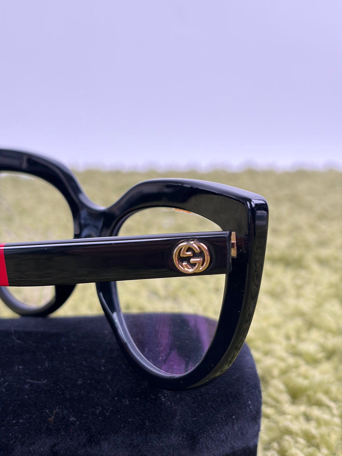 Occhiali Gucci Con montatura a farfalla in acetato nera Multicolor
