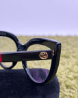 Occhiali Gucci Con montatura a farfalla in acetato nera Multicolor