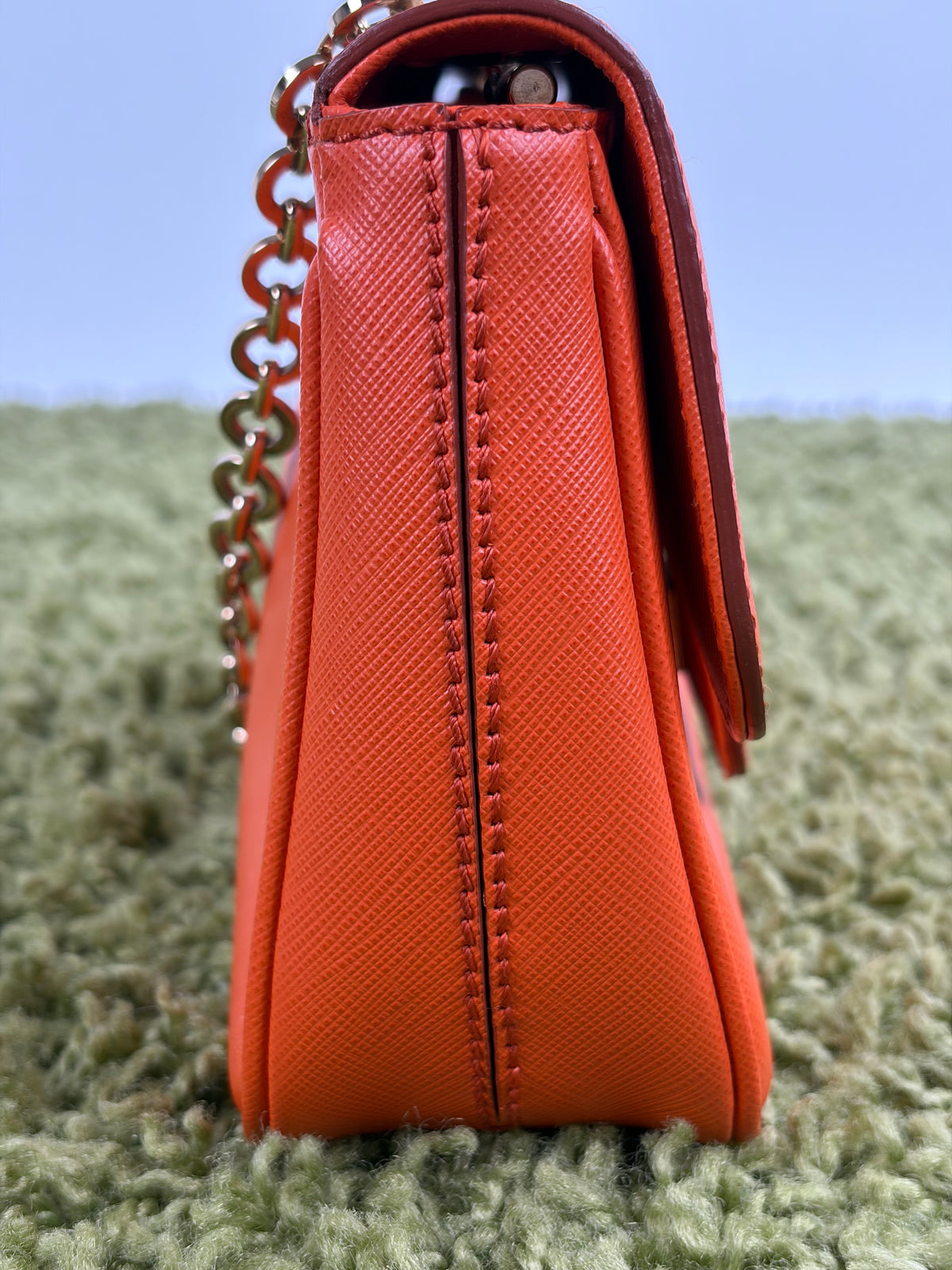 Borsa Ferragamo Gancini Chain Arancione