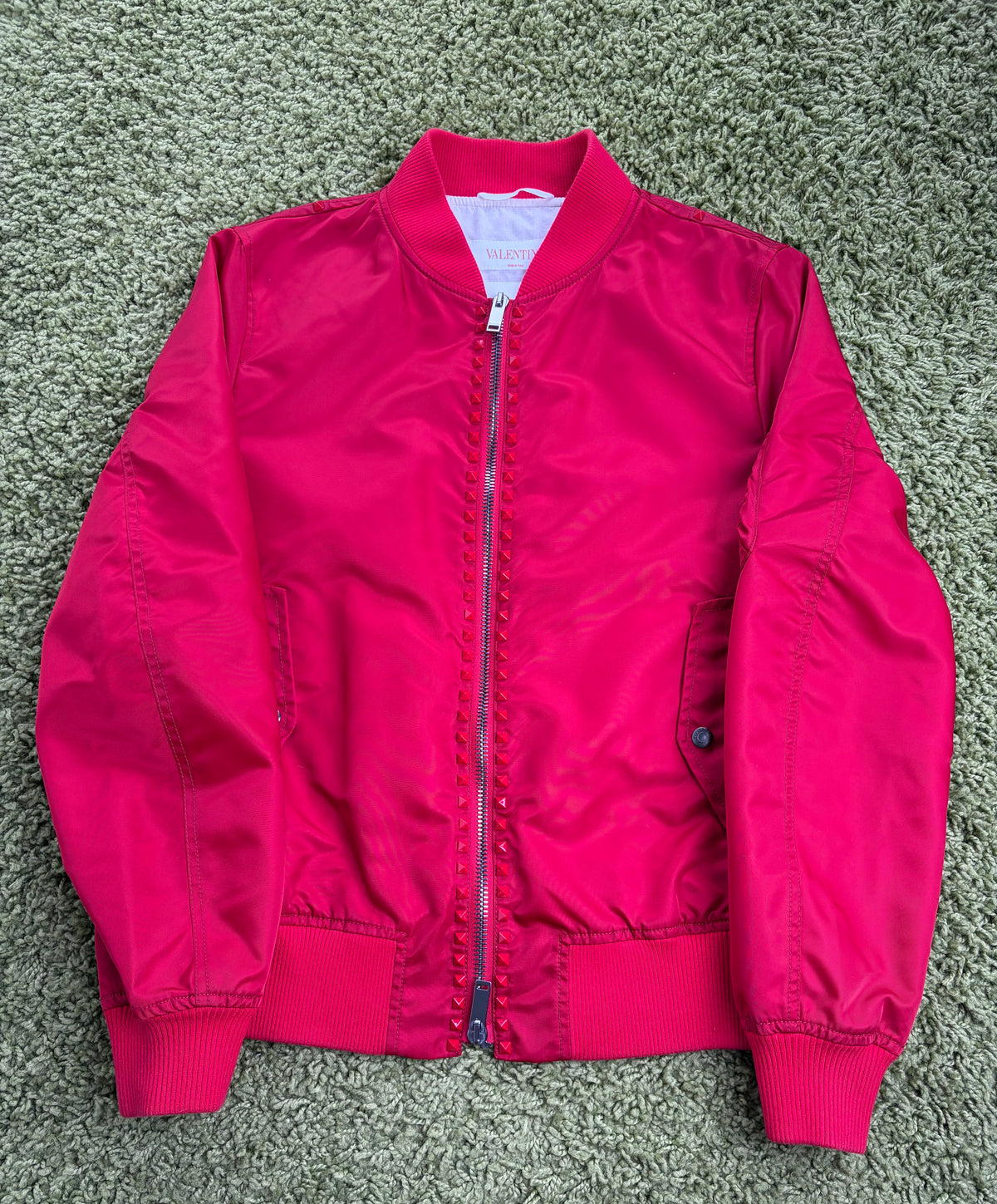 Bomber Valentino Garavani in Nylon Rosso 50 - Second Hand Di Fiore