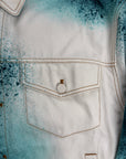 Giacca Louis Vuitton Spray in Denim Bianca Multicolor 54