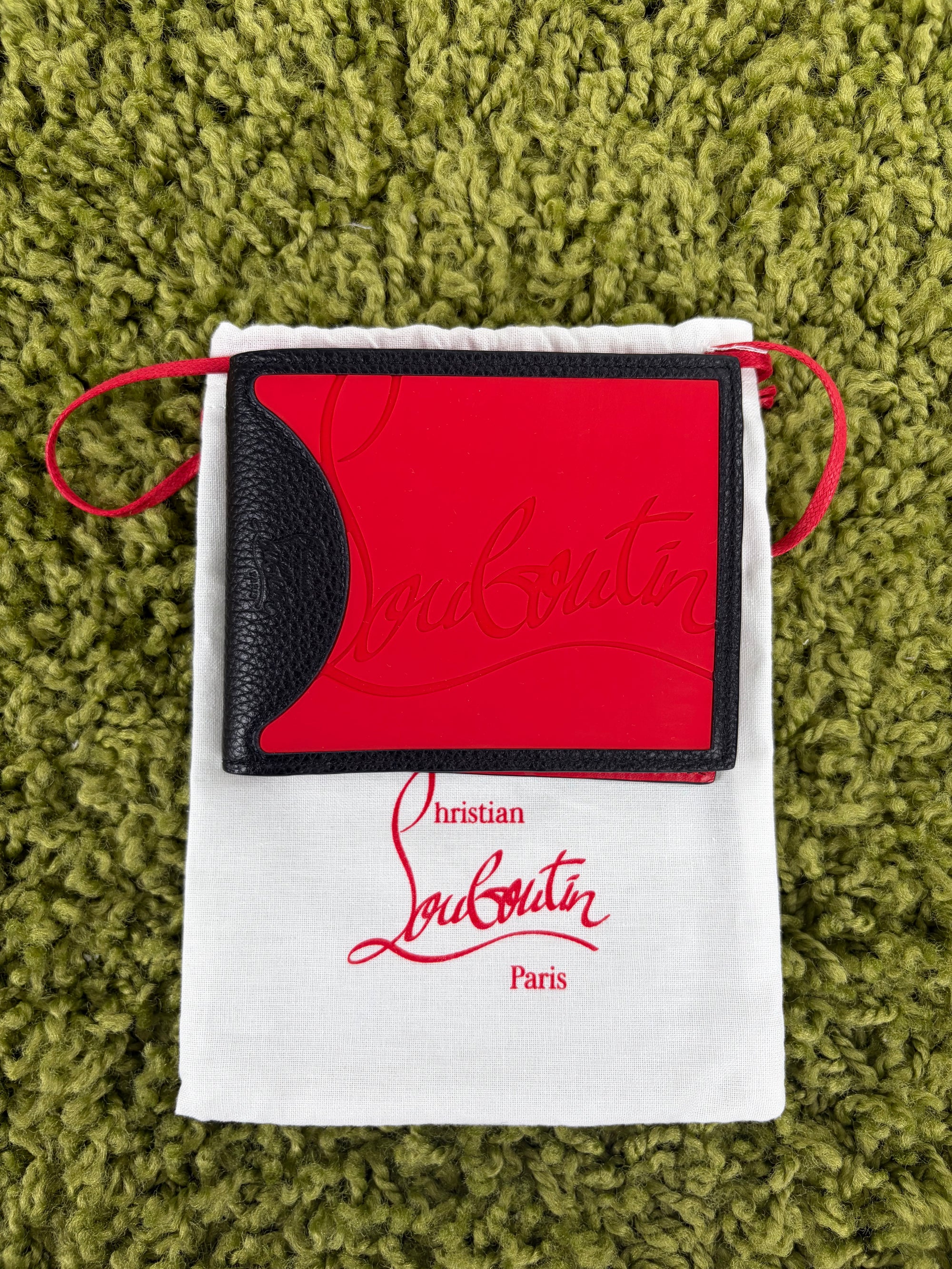 Portafoglio Louboutin nero e rosso