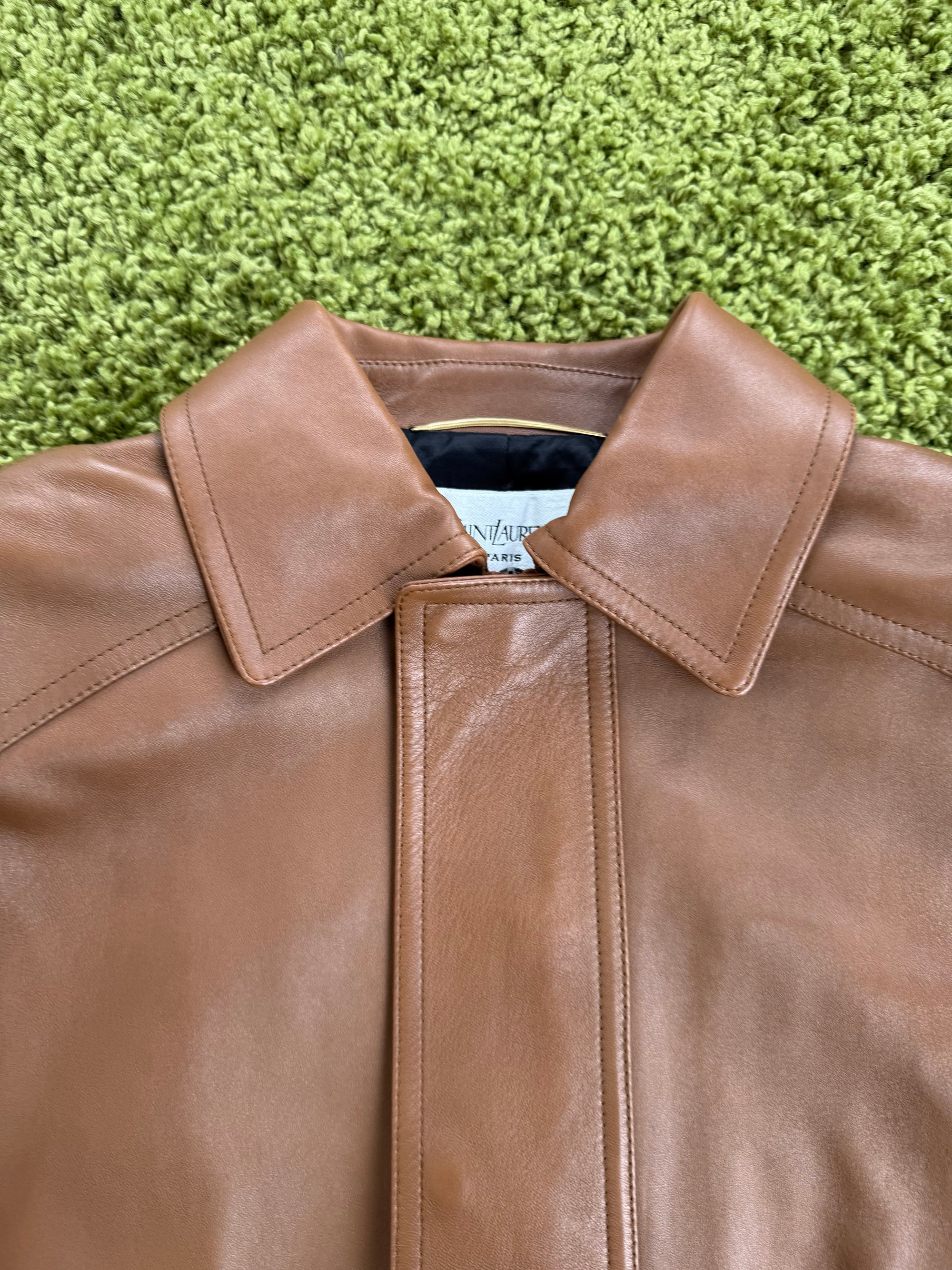 Giubbotto Saint Laurent in Pelle Marrone 160/84Y