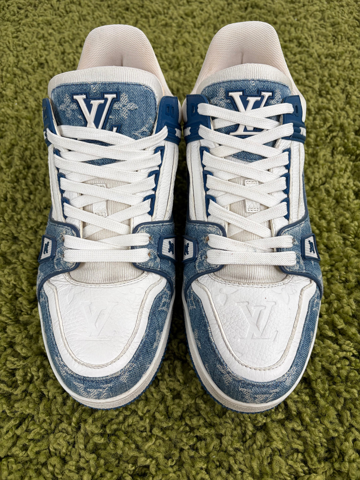 Louis Vuitton Trainer In Denim Blu 7.5
