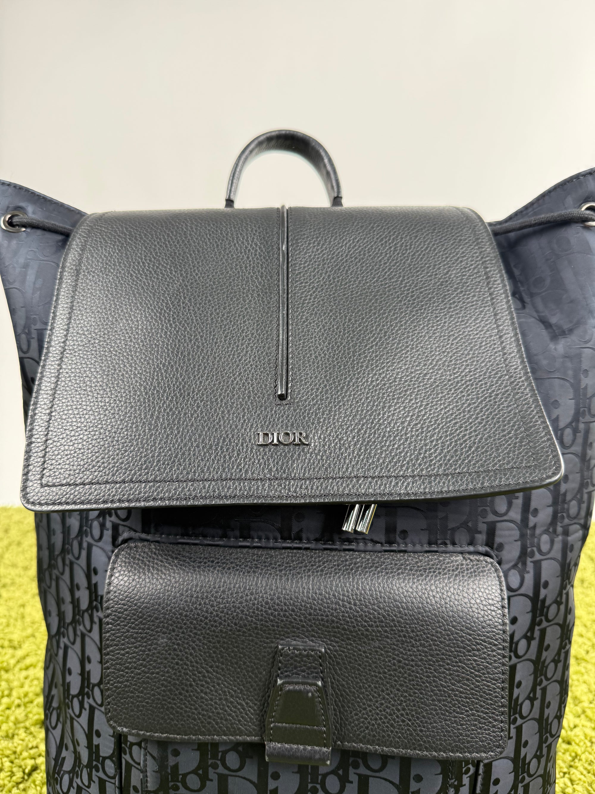 Zaino Dior in Jacquard e pelle di vitello