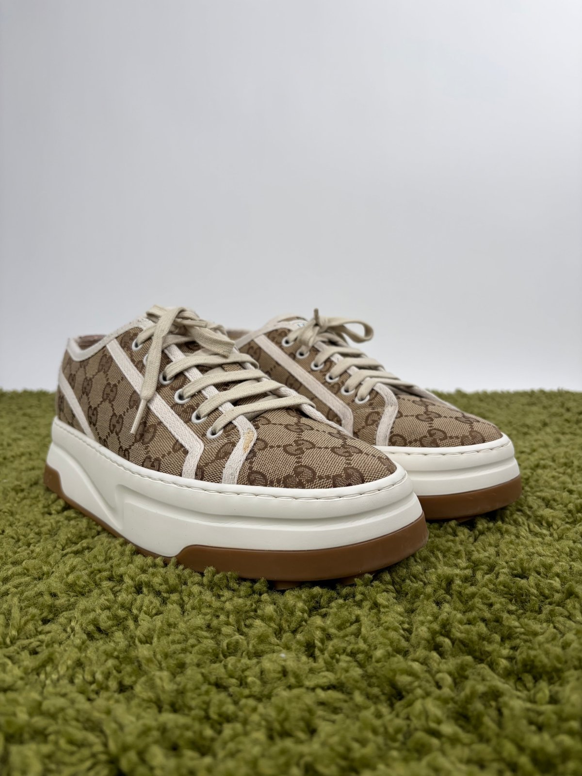 Gucci Tennis Platform Beige 8+ - Second Hand Di Fiore