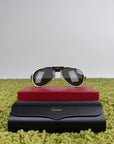 Occhiali da sole Cartier CT0296S Con montatura pilot in metallo e aste oro
